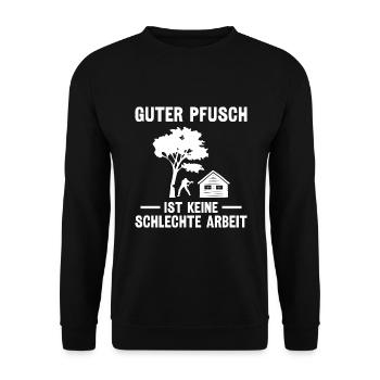 Holzfäller Waldarbeiter Holz machen - Unisex Pullover - Schwarz - Vorne - Alina (178cm) & Michal (187cm)