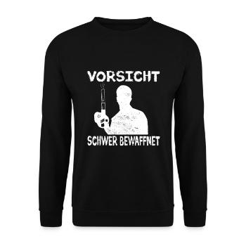 Hausmeister Hauswart Haustechniker - Unisex Pullover - Schwarz - Vorne - Alina (178cm) & Michal (187cm)