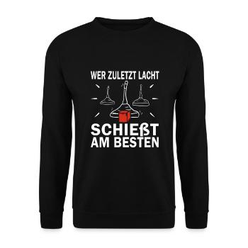 Eistockschießen Eisstock Stockschütze Stocksport - Unisex Pullover - Schwarz - Vorne - Alina (178cm) & Michal (187cm)