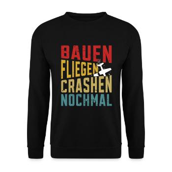 Modellfliegen RC Flugzeug Modellflug - Unisex Pullover - Schwarz - Vorne - Alina (178cm) & Michal (187cm)
