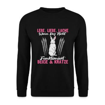 Kaninchen Hasenmama Hasen Liebe Häschen - Unisex Pullover - Schwarz - Vorne - Alina (178cm) & Michal (187cm)