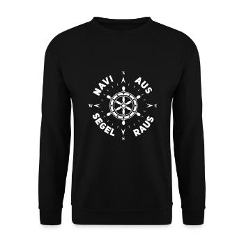 Sailboat Sailing Sailor Captain Papitän - Unisex Sweatshirt - black - Front - Alina (178cm) & Michal (187cm)