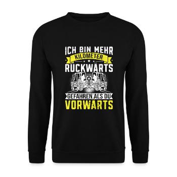 Staplerfahrer Lagerist Gabelstaplerfahrer - Unisex Pullover - Schwarz - Vorne - Alina (178cm) & Michal (187cm)