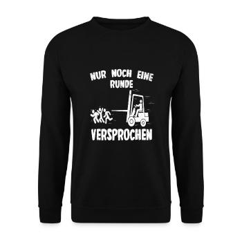 Staplerfahrer Lagerist Gabelstaplerfahrer - Unisex Pullover - Schwarz - Vorne - Alina (178cm) & Michal (187cm)