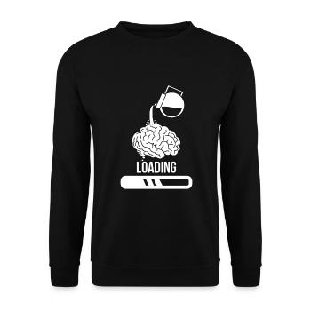Coffee drinker coffee loading brain - Unisex Sweatshirt - black - Front - Alina (178cm) & Michal (187cm)