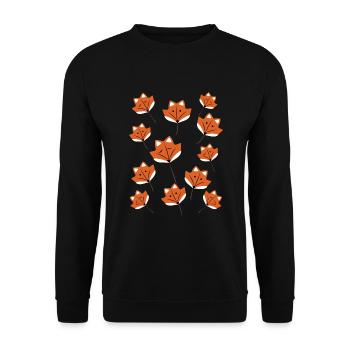 Roter Fuchs im Herbst Rotfuchs - Unisex Pullover - Schwarz - Vorne - Alina (178cm) & Michal (187cm)
