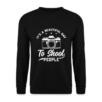 Funny hobby photographer photography - Unisex Sweatshirt - black - Front - Alina (178cm) & Michal (187cm)