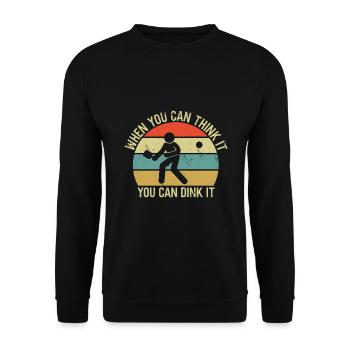 Retro Pickleball - Unisex Sweatshirt - black - Front - Alina (178cm) & Michal (187cm)