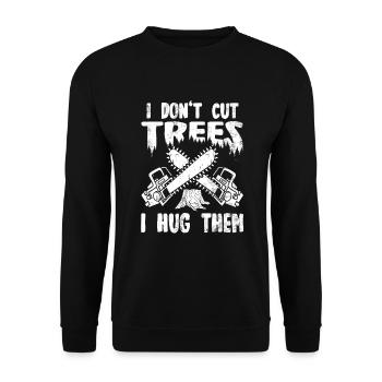 Chainsaw Lumberjack Forest Worker - Unisex Sweatshirt - black - Front - Alina (178cm) & Michal (187cm)