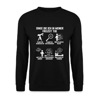 Planeten Universum Planetologen Astrologen - Unisex Pullover - Schwarz - Vorne - Alina (178cm) & Michal (187cm)