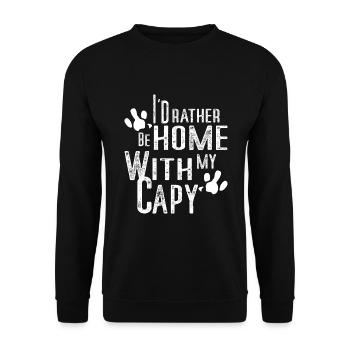 Capybara Weihnachten - Unisex Pullover - Schwarz - Vorne - Alina (178cm) & Michal (187cm)