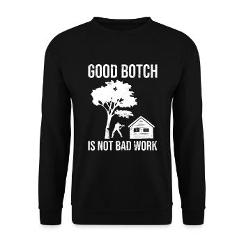 Chainsaw Lumberjack Forest Worker - Unisex Sweatshirt - black - Front - Alina (178cm) & Michal (187cm)