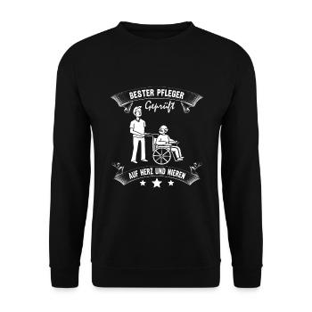 Nurse Nurse Geriatric Nurse Sayings - Unisex Sweatshirt - black - Front - Alina (178cm) & Michal (187cm)