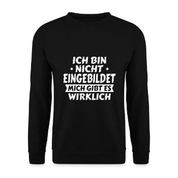 Nachbar geschenk Weihnachten - Unisex Pullover - Schwarz - Vorne - Alina (178cm) & Michal (187cm)