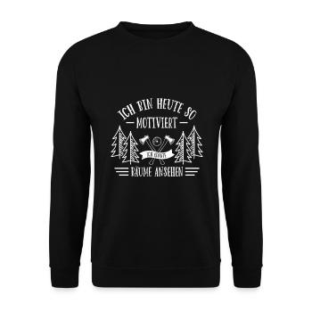 Holzfäller Waldarbeiter Holz machen - Unisex Pullover - Schwarz - Vorne - Alina (178cm) & Michal (187cm)