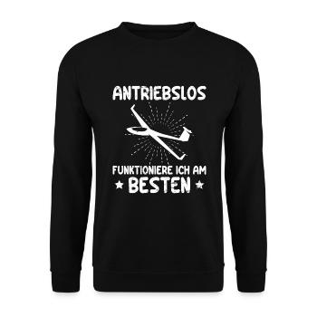 Segelfliegen Segelflieger Pilot Segelflugzeug - Unisex Pullover - Schwarz - Vorne - Alina (178cm) & Michal (187cm)