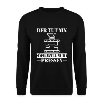 Werkzeugmechaniker Werkzeugmacher - Unisex Pullover - Schwarz - Vorne - Alina (178cm) & Michal (187cm)