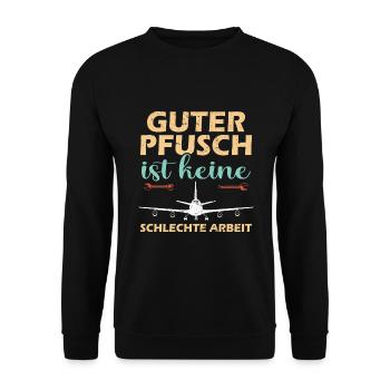 Luftfahrt Techniker - Unisex Pullover - Schwarz - Vorne - Alina (178cm) & Michal (187cm)