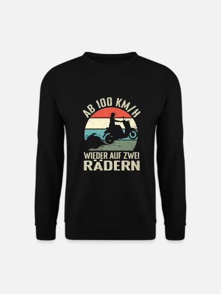 Retro Mopet Mofa Motorroller - Unisex Pullover - Schwarz