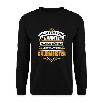 Hausmeister Hauswart Haustechniker - Unisex Pullover - Schwarz - Vorne - Alina (178cm) & Michal (187cm)