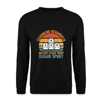 Dinge die mich bewegen Gaming Tastatur PC Gamer - Unisex Pullover - Schwarz - Vorne - Alina (178cm) & Michal (187cm)