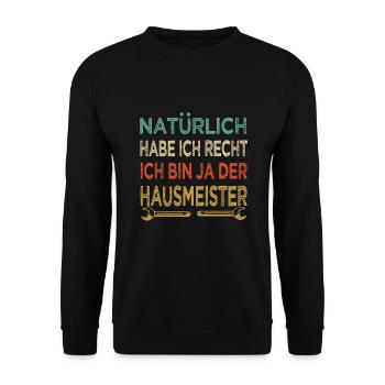 Hausmeister Hauswart Haustechniker - Unisex Pullover - Schwarz - Vorne - Alina (178cm) & Michal (187cm)