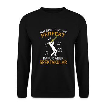 Trombone Posaunen Posaunist - Unisex Pullover - Schwarz - Vorne - Alina (178cm) & Michal (187cm)