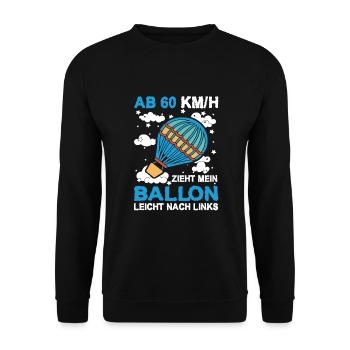 Heißluftballon Fahrt Ballonflug - Unisex Pullover - Schwarz - Vorne - Alina (178cm) & Michal (187cm)