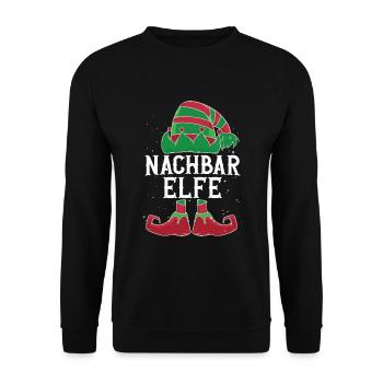 Qualitätsnachbar Nachbar - Unisex Pullover - Schwarz - Vorne - Alina (178cm) & Michal (187cm)