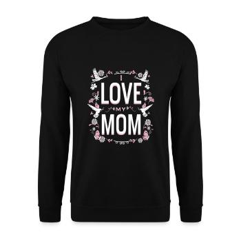 Design mignon - J’aime ma mère - Sweat-shirt Unisexe - noir - Devant - Alina (178cm) & Michal (187cm)