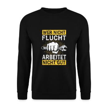 Hausmeister Hauswart Haustechniker - Unisex Pullover - Schwarz - Vorne - Alina (178cm) & Michal (187cm)