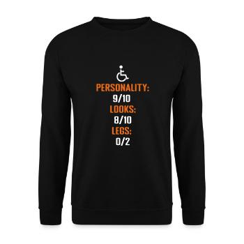 Funny wheelchair driver disabled people - Unisex Pullover - Schwarz - Vorne - Alina (178cm) & Michal (187cm)