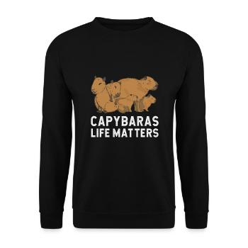 Capybara Caipibara - Sweat-shirt Unisexe - noir - Devant - Alina (178cm) & Michal (187cm)