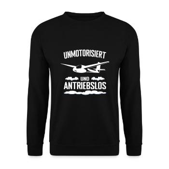 Segelfliegen Segelflieger Pilot Segelflugzeug - Unisex Pullover - Schwarz - Vorne - Alina (178cm) & Michal (187cm)