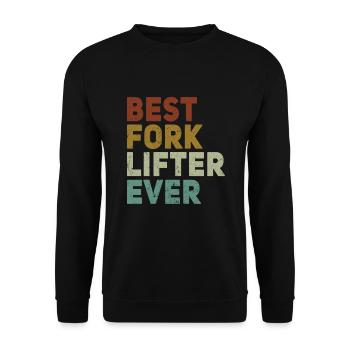 Funny forklift operator - Unisex Sweatshirt - black - Front - Alina (178cm) & Michal (187cm)