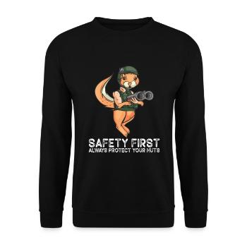 Best Squirrel Dad Ever Squirrel Daddy - Unisex Pullover - Schwarz - Vorne - Alina (178cm) & Michal (187cm)