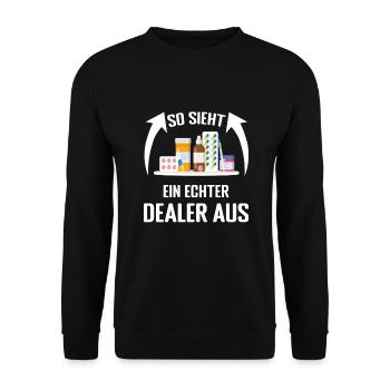 Apotheker Spruch PTA Pharmazeut - Unisex Pullover - Schwarz - Vorne - Alina (178cm) & Michal (187cm)