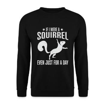 Squirrel Shadow - Unisex Pullover - Schwarz - Vorne - Alina (178cm) & Michal (187cm)