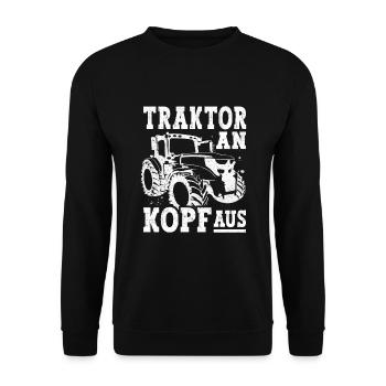 Tractor Farmer Agricultural machinery mechanic Farmer - Unisex Sweatshirt - black - Front - Alina (178cm) & Michal (187cm)