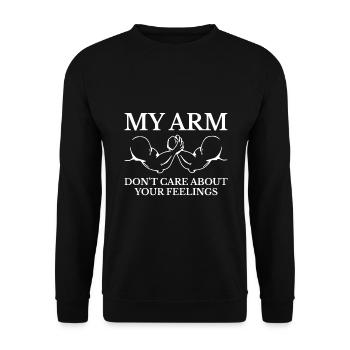 Arm wrestling arm wrestlers - Unisex Sweatshirt - black - Front - Alina (178cm) & Michal (187cm)
