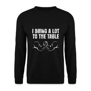 Arm wrestling arm wrestlers - Unisex Sweatshirt - black - Front - Alina (178cm) & Michal (187cm)