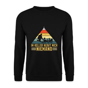 Modelleisenbahn Eisenbahn Eisenbahner - Unisex Pullover - Schwarz - Vorne - Alina (178cm) & Michal (187cm)