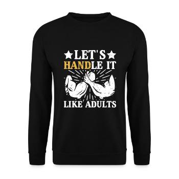 Bras de fer de fer - Sweat-shirt Unisexe - noir - Devant - Alina (178cm) & Michal (187cm)