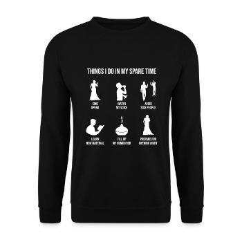 Drôle de chanteur d’opéra - Sweat-shirt Unisexe - noir - Devant - Alina (178cm) & Michal (187cm)