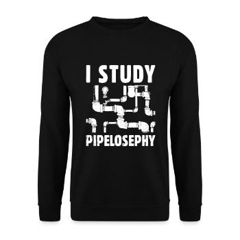 Funny plumber - Unisex Sweatshirt - black - Front - Alina (178cm) & Michal (187cm)