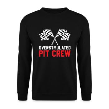 Pit Crew Mom Checkered Flag Goggles Bandana - Unisex Sweatshirt - black - Front - Alina (178cm) & Michal (187cm)