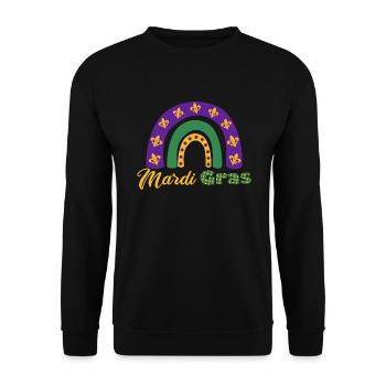 Mardi Gras Rainbow | Carnival - Unisex Sweatshirt - black - Front - Alina (178cm) & Michal (187cm)