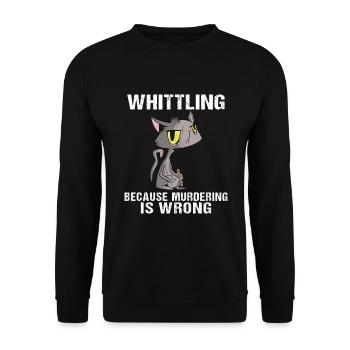 Whittling Wood Carving Whittler - Unisex Pullover - Schwarz - Vorne - Alina (178cm) & Michal (187cm)