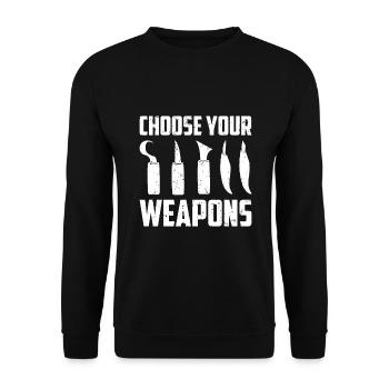 Whittling Wood Carving Whittler - Unisex Pullover - Schwarz - Vorne - Alina (178cm) & Michal (187cm)