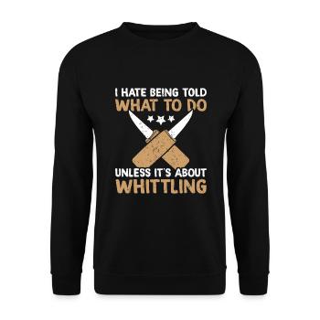 Whittling Wood Carving Whittler - Unisex Pullover - Schwarz - Vorne - Alina (178cm) & Michal (187cm)